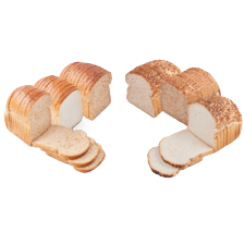 Bakkersbrood tijger half of ribbelbrood half wit, bruin of fijn volkoren